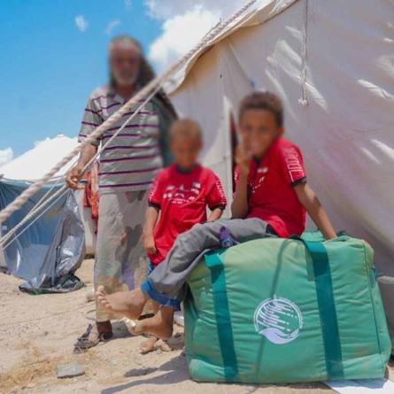 مركز الملك سلمان للإغاثة يوزع 463 خيمة و528 حقيبة إيوائية للنازحين في اليمن