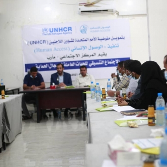 In partnership with UNHCR Coordination meeting of agencies working in protection in Marib 