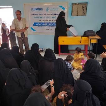 Implementation of collective psychological support session in Al-Jufaina camp, Marib governorate