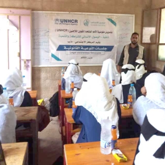 Holding legal awareness sessions in Marib Governorate