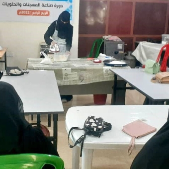 Women and girls training in making sweets and pastries