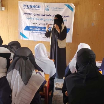 Community and legal awareness sessions targeting a number of displaced women