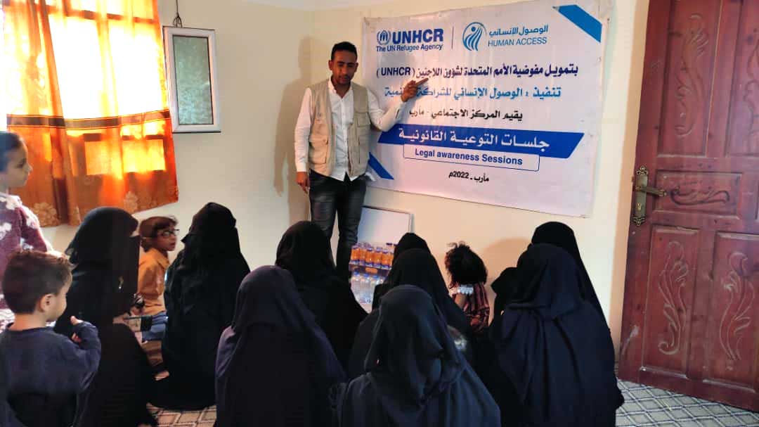 Community and legal awareness sessions targeting displaced women