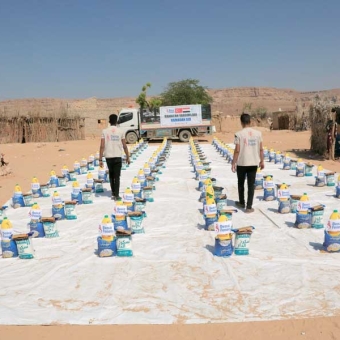 In collaboration with Deniz Feneri.. distribution of 100 Ramadan food baskets