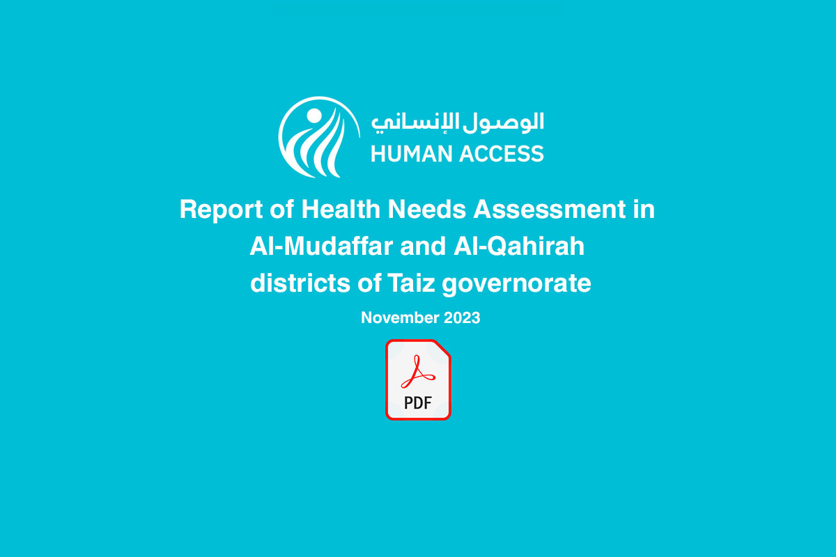 Report of Health Needs Assessment in Al-Mudaffar and Al-Qahirah districts of Taiz governorate