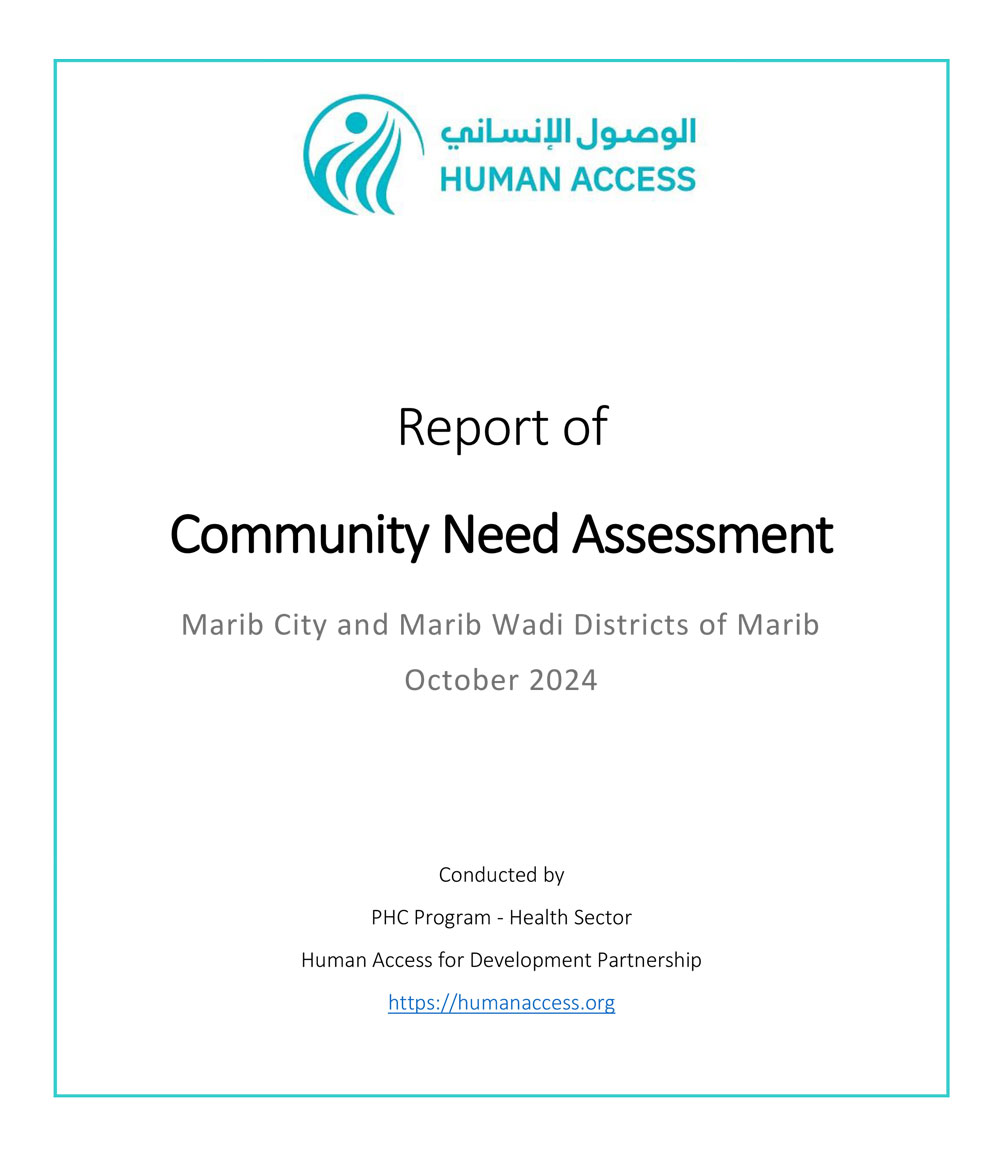 Report of Community Need Assessment Marib City and Marib Wadi Districts of Marib October 2024